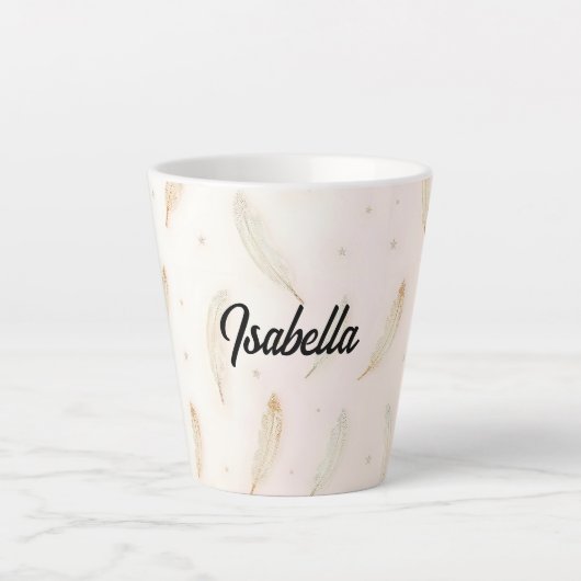 Tasse Latte Luxury Modern Feathers Boho Collection (Devant)