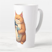 Tasse Latte Luxury Tipsy Cat Modern Art Illustration (Angle droit)