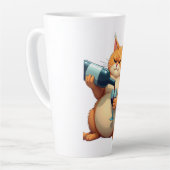 Tasse Latte Luxury Tipsy Cat Modern Art Illustration (Angle gauche)