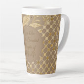 Tasse Latte Luxury, Valentine's Day, Gold Flowers, Pixels  (Angle droit)