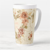 Tasse Latte Luxury, Valentine's Day , Roses, Love Heart (Angle droit)