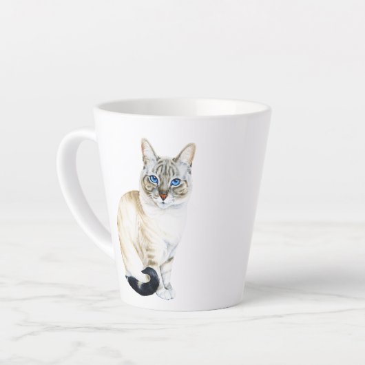 Tasse Latte Lynx Point Siamese Chat Parent Personnalisé (Angle gauche)