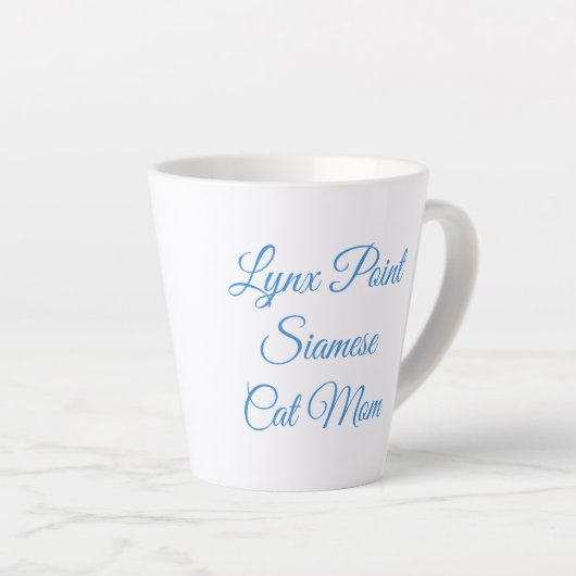 Tasse Latte Lynx Point Siamese Chat Parent Personnalisé (Angle droit)