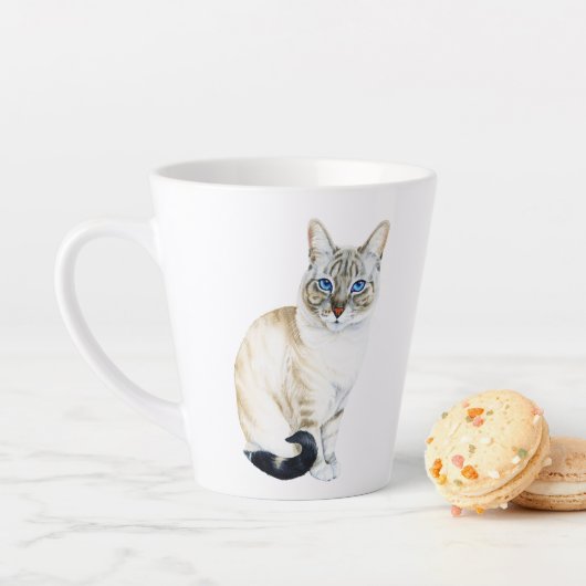 Tasse Latte Lynx Point Siamese Chat Parent Personnalisé (En situation)