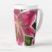 Tasse Latte Lys roses fleurs tropicales roses rose (Angle droit)