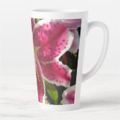 Tasse Latte Lys roses fleurs tropicales roses rose (Droite)