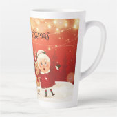 Tasse Latte M. et Mme Claus Snowman et Rudolph (Droite)