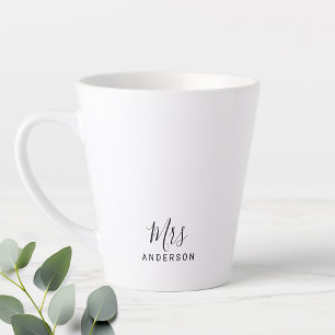 Tasse Latte M. et Mme.   Script moderne Boug en latte personna