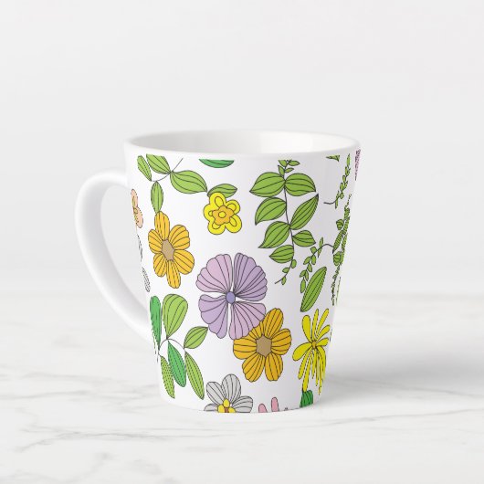 Tasse Latte Ma conception de fleurs (Angle gauche)