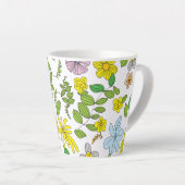 Tasse Latte Ma conception de fleurs (Angle droit)