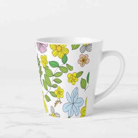 Tasse Latte Ma conception de fleurs (Droite)