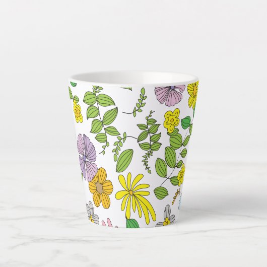 Tasse Latte Ma conception de fleurs (Devant)