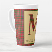Tasse Latte MacAlister Tartan Monogramme M (Angle gauche)