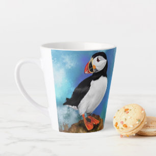 Tasse Latte Macchiato Peinture de Macareux Atlanti