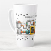 Tasse Latte Machine à assembler les chats drôles (Angle gauche)