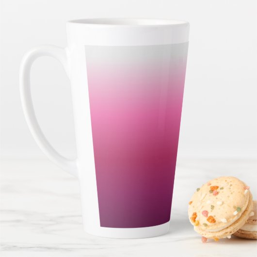 Tasse Latte magenta maroon marsala burgundy ombre branché (En situation)