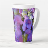 Tasse Latte Magenta Purple bleu jaune Hydrangeas fleurs (Angle droit)