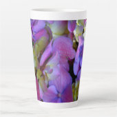 Tasse Latte Magenta Purple bleu jaune Hydrangeas fleurs (Devant)