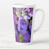 Tasse Latte Magenta Purple bleu jaune Hydrangeas fleurs (Droite)