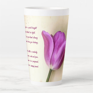 Tasse Latte Magenta Tulip poétique
