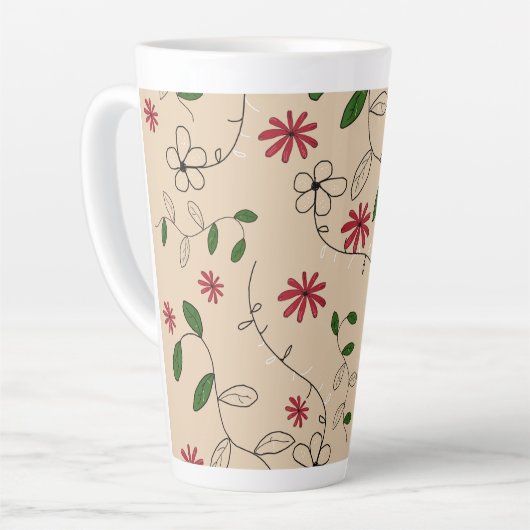 Tasse Latte Magic Garden Flower Motif (Angle gauche)