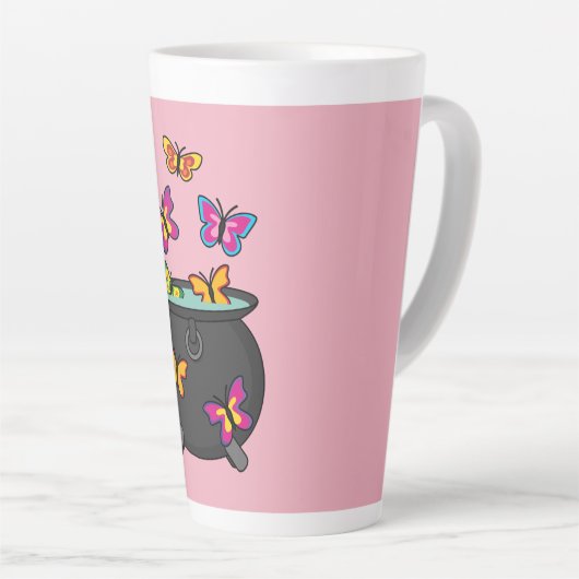 Tasse Latte Magical Butterflies from a cauldron (Angle droit)