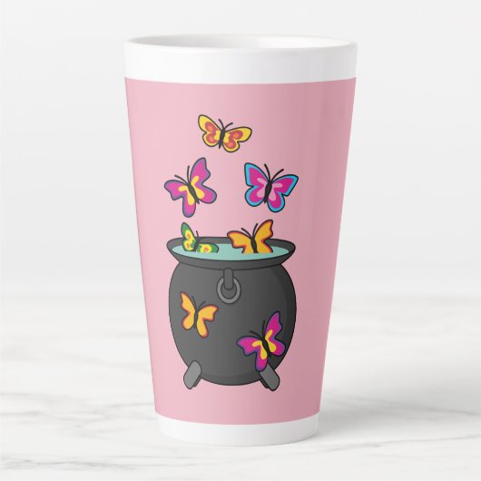 Tasse Latte Magical Butterflies from a cauldron (Devant)