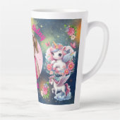 Tasse Latte Magical Floral Unicorn Photo Girly Birthday  Gift (Droite)