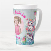 Tasse Latte Magical Floral Unicorn Photo Girly Birthday  Gift (Angle droit)