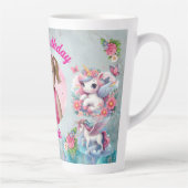 Tasse Latte Magical Floral Unicorn Photo Girly Birthday  Gift (Droite)