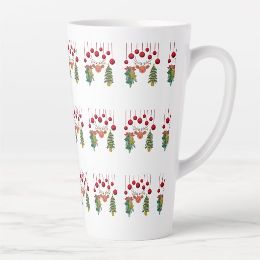 Tasse Latte Magical Reindeer Bells and Christmas Tree Design (Droite)