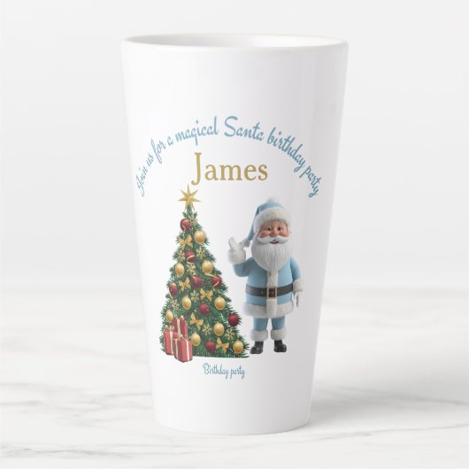 Tasse Latte Magical Santa Birthday Invitation (Devant)