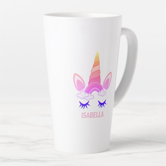 Tasse Latte Magical Unicorn Personalized Name (Angle droit)