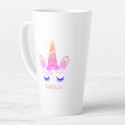 Tasse Latte Magical Unicorn Personalized Name (Angle gauche)