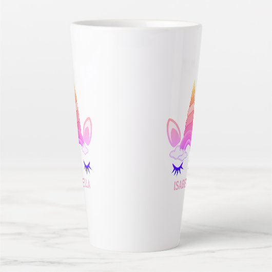 Tasse Latte Magical Unicorn Personalized Name (Devant)