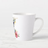 Tasse Latte Magnifique aquarelle papillon Monogramme (Droite)