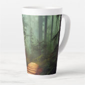 Tasse Latte Magnifique Chemin Forestier Artwork numérique (Angle droit)