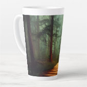 Tasse Latte Magnifique Chemin Forestier Artwork numérique (Angle gauche)