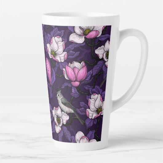Tasse Latte Magnolia en floraison et tireur 4 (Droite)