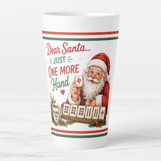 Tasse Latte Mahjong humour de Noël (Devant)