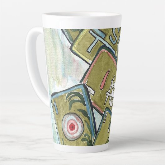 Tasse Latte Mahjong Tiles (Angle gauche)