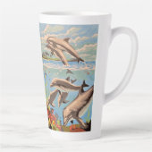 Tasse Latte Main Painted by Number | Dolphins | (Droite)