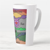 Tasse Latte Main rouge et violette moderne Numériquement teint (Angle droit)