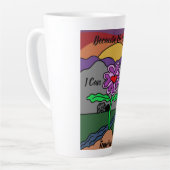 Tasse Latte Main rouge et violette moderne Numériquement teint (Angle gauche)