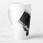 Tasse Latte Mains avec plans architecturaux bleus, entreprise (Angle gauche)