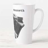 Tasse Latte Mains avec plans architecturaux bleus, entreprise (Droite)
