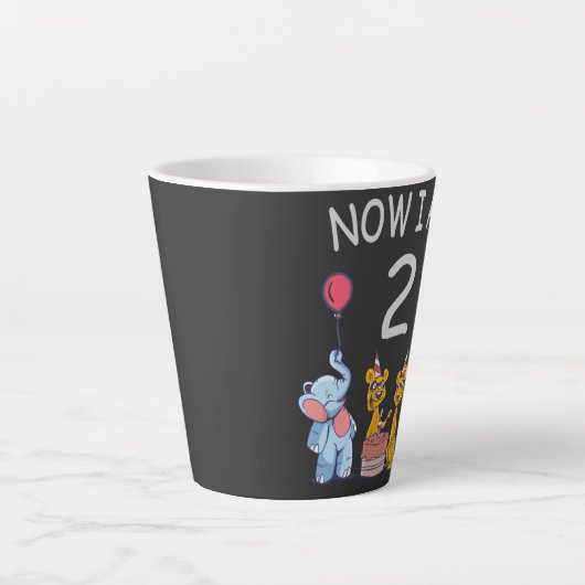 Tasse Latte Maintenant, j'ai 2 ans 2e anniversaire au Zoo (Devant)