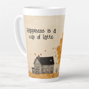 Tasse Latte Maison à l'automne Happiness Latte