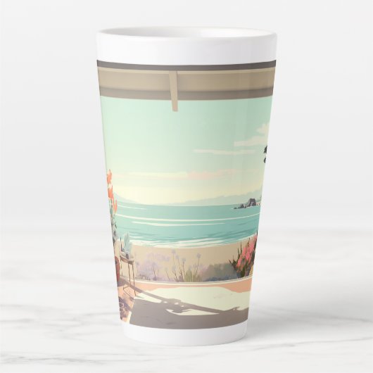 Tasse Latte Maison de plage (Devant)