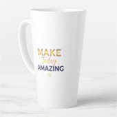 Tasse Latte Make Today Amazing Gold Navy Sun Design (Angle gauche)